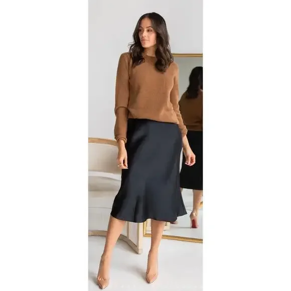 Ravella Ribbed Brown Camilla Luxe Cashmere Sweater